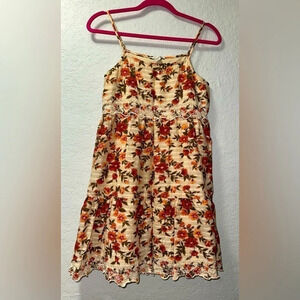 American Eagle Floral Spaghetti Strap Sundress w/ Lace Embroidery